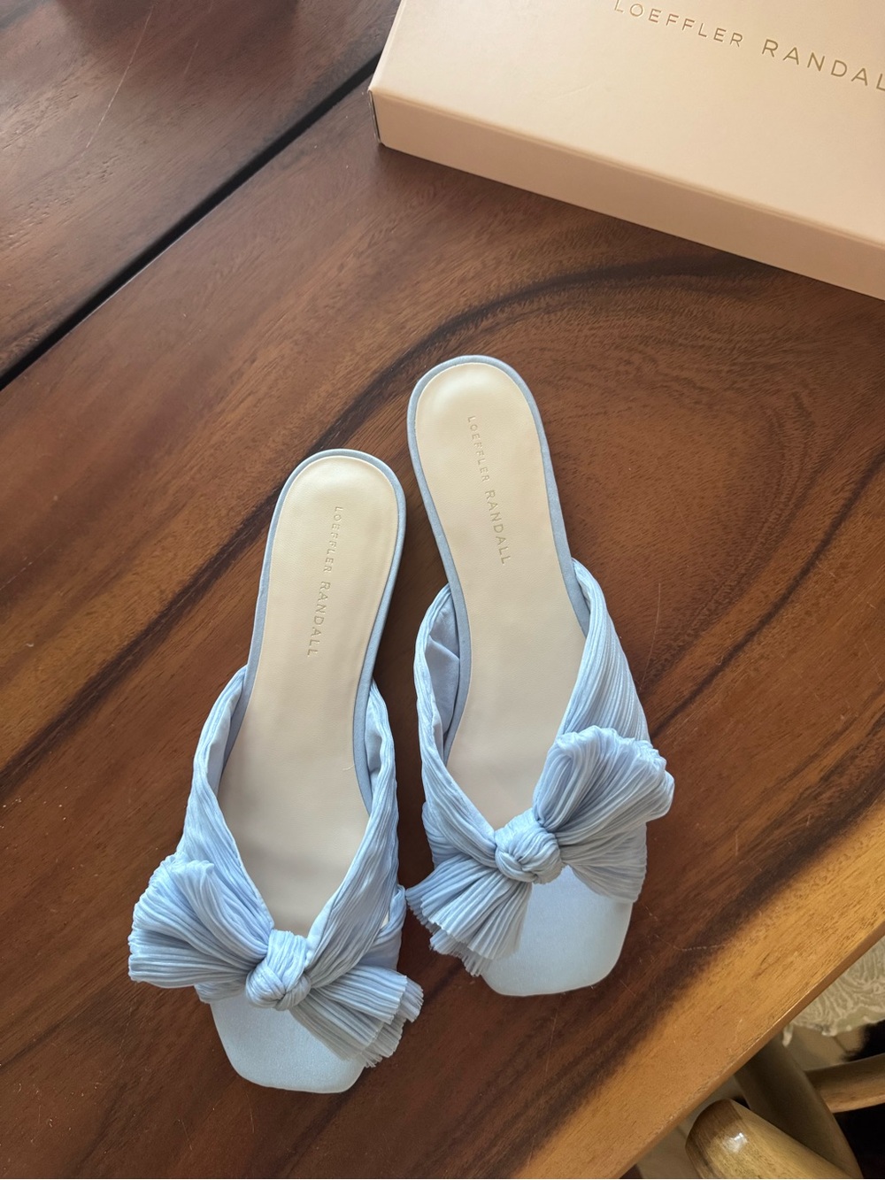 Loeffler Randall Dahlia Blue Pleated Bowl Heel